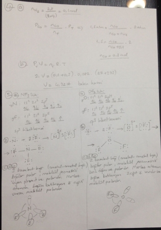 Genel Kimya Dersi Vize Soruları ve Cevapları - 2015