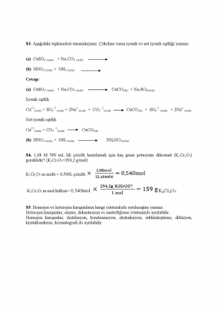 Genel Kimya Vize Soruları ve Cevapları - Jeofizik Müh