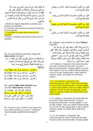 Arapça Hazırlık Final Soruları ve Cevapları