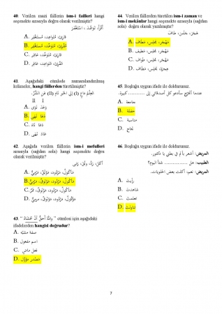 Arapça Hazırlık 4. Vize Soruları ve Cevapları