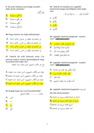 Arapça Hazırlık 3. Vize Soruları ve Cevapları
