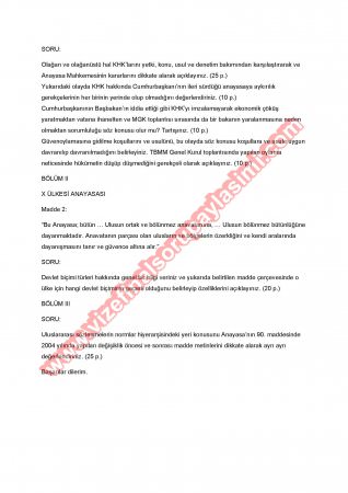 Anayasa Hukuku Final Soruları-2009