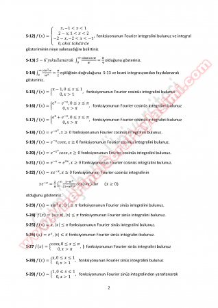 Fourier Analizi Final Çalışma Soruları