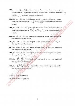 Fourier Analizi Final Çalışma Soruları