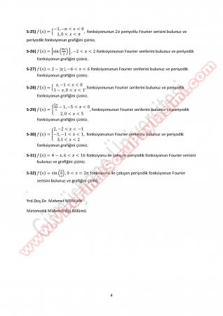 Mühendislik Matematiği Çalışma Soruları 2014
