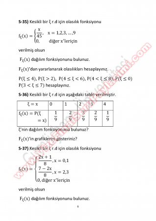 Olasılık Final Çalışma Soruları 2014