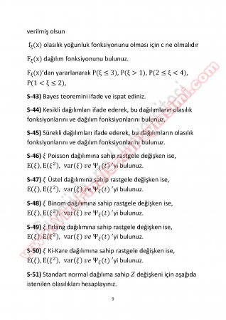 Olasılık Final Çalışma Soruları 2014