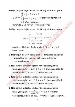 Olasılık Final Çalışma Soruları 2014