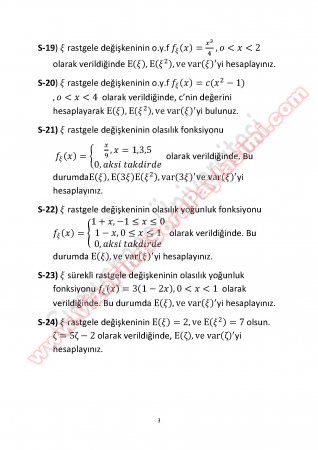 Olasılık Final Çalışma Soruları 2014