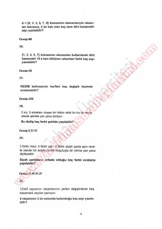 Olasılık Ara Sınav Çalışma Soruları 2014