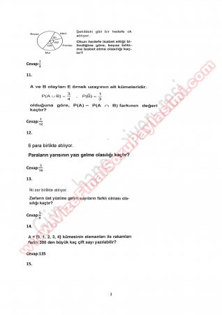 Olasılık Ara Sınav Çalışma Soruları 2014