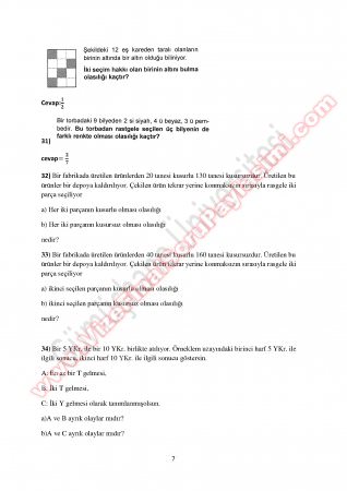 Olasılık Ara Sınav Çalışma Soruları 2014