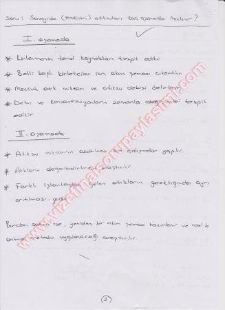 Endüstriyel Atık Sularının Arıtımı Sınav Soruları