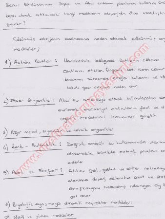 Endüstriyel Atık Sularının Arıtımı Sınav Soruları