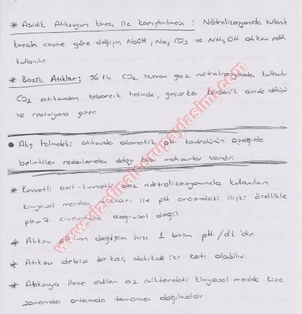 Endüstriyel Atık Sularının Arıtımı Sınav Soruları