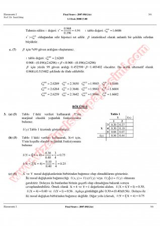 Ekonometri-1 Final Soruları Ve Cevapları