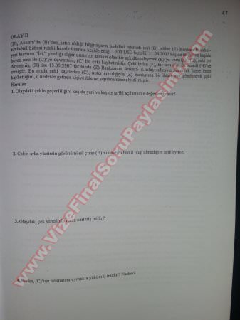 Ticaret Hukuku Final Soruları