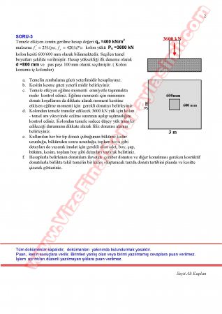 Betonarme-2 Vize Soruları Ve Cevapları