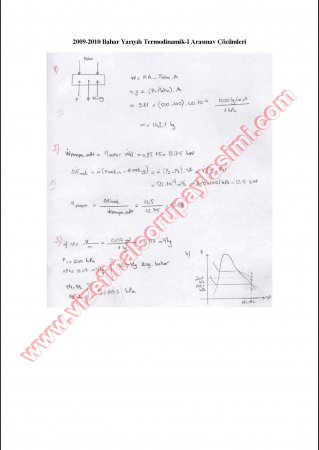 Termodinamik-1 Vize Soruları Ve Cevapları