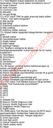 Medeni Hukuk -2 Vize Soruları 2013
