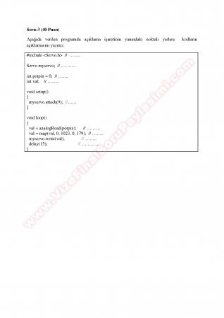 Mekatronik Tasarım Dersi Vize Soruları