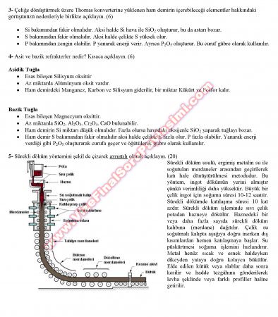 Mühendislik Malzemeleri -2 Vize Soruları