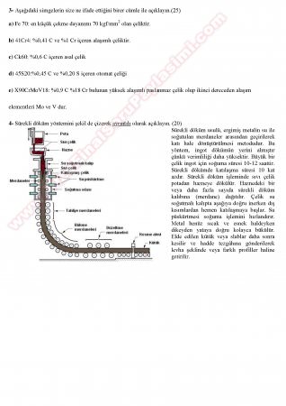 Mühendislik Malzemeleri -2 Vize Soruları - İ.Ö.