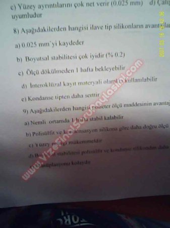 Protetik Diş Tedavisi Final Soruları