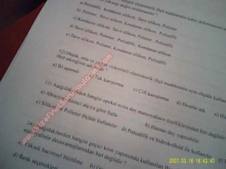 Protetik Diş Tedavisi Final Soruları