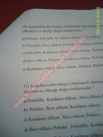 Protetik Diş Tedavisi Final Soruları