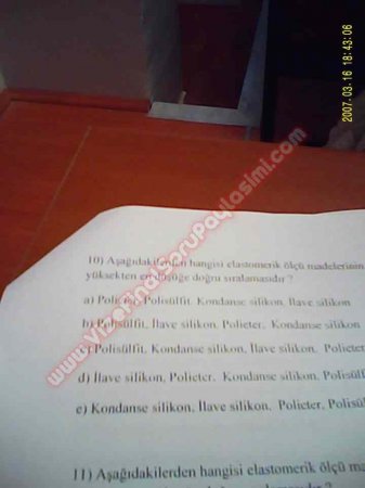 Protetik Diş Tedavisi Final Soruları