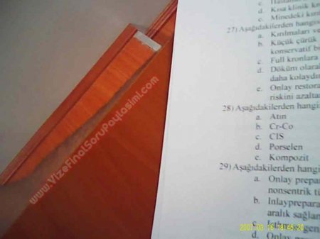 Protetik Diş Tedavisi Final Soruları