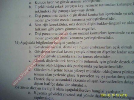 Protetik Diş Tedavisi Final Soruları