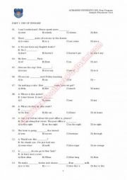Acıbadem Üniversitesi İngilizce Muafiyet Soruları