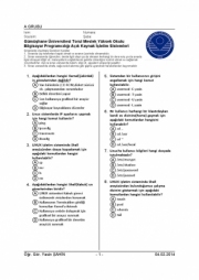 Açık Kaynak İletişim Sistemi Dersi Bütünleme Soruları