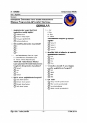 Ağ Temelleri Vize Soruları 2014