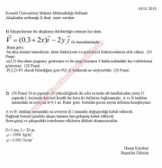 Akışkanlar Mekaniği -2 Final Soruları (2010)
