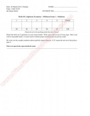 Algebraic Geometry Midterm Solutions -2012
