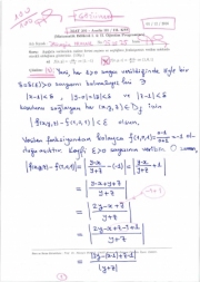 Analiz -3 3.kısa Sınav Soruları