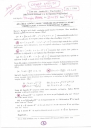Analiz -3 Vize Soruları ve Cevapları