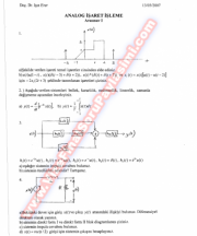 Analog İşaret İşleme Vize Soruları Ve Cevapları-2007