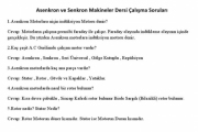 Asenkron ve Senkron Makineler Dersi Çalışma Soruları ve Cevapları
