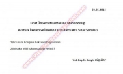 Atatürk ilkeleri ve inkılap Tarihi Dersi Vize Soruları-2014