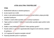 Atık Azaltma Teknikleri Vize Soruları