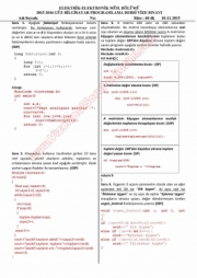 Bilgisayar Programlama Dersi Vize Soruları ve Cevapları