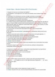 Borçlar Hukuku Final Soruları-2013