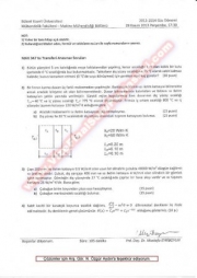 Bülent Ecevit Üniversitesi Isı Transferi Dersi Vize ve Final Soruları