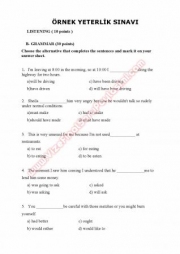 Çağ Üniversitesi İngilizce Muafiyet Soruları