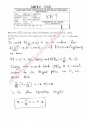 Calculus For Functions Of Several Variables Second Midterm Exam Questions And Solutions Fall 2014