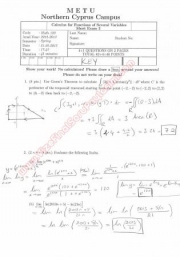 Calculus For Functions Of Several Variables Third Short Exam Questions And Solutions Spring 2013